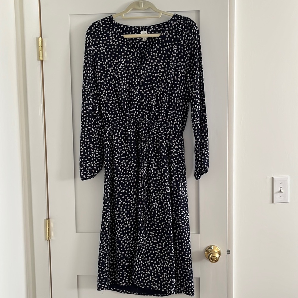 Gap blue floral print midi dress